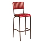 Creme Bar Stool - Ribbed - Lascari - Red