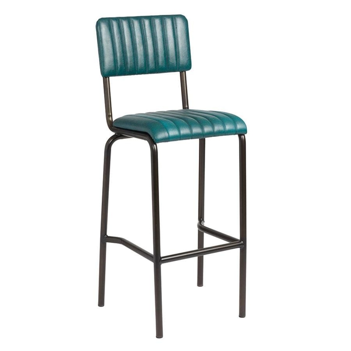 Creme Bar Stool - Ribbed - Lascari - Teal