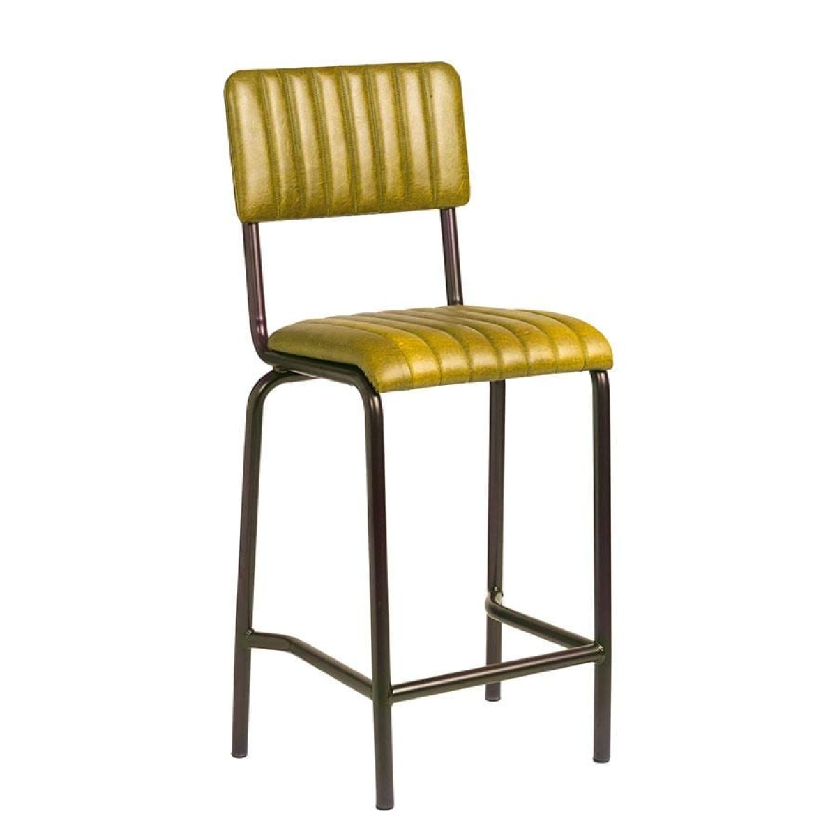 Creme Mid Bar Stool - Ribbed - Lascari Gold