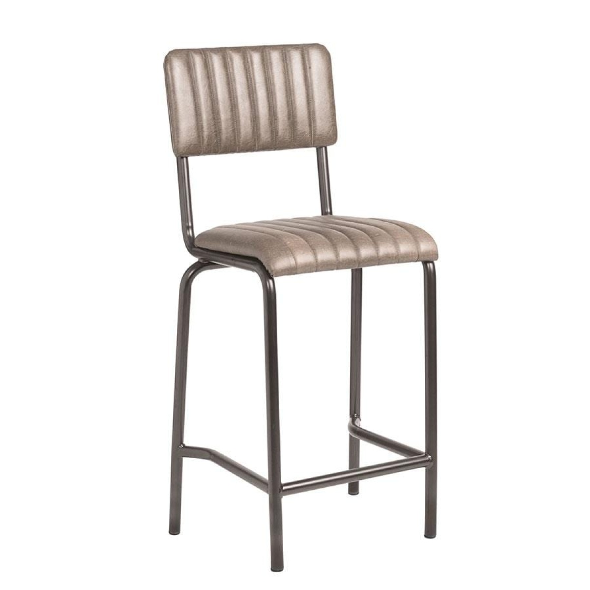 Creme Mid Bar Stool - Ribbed - Lascari Distressed Silver