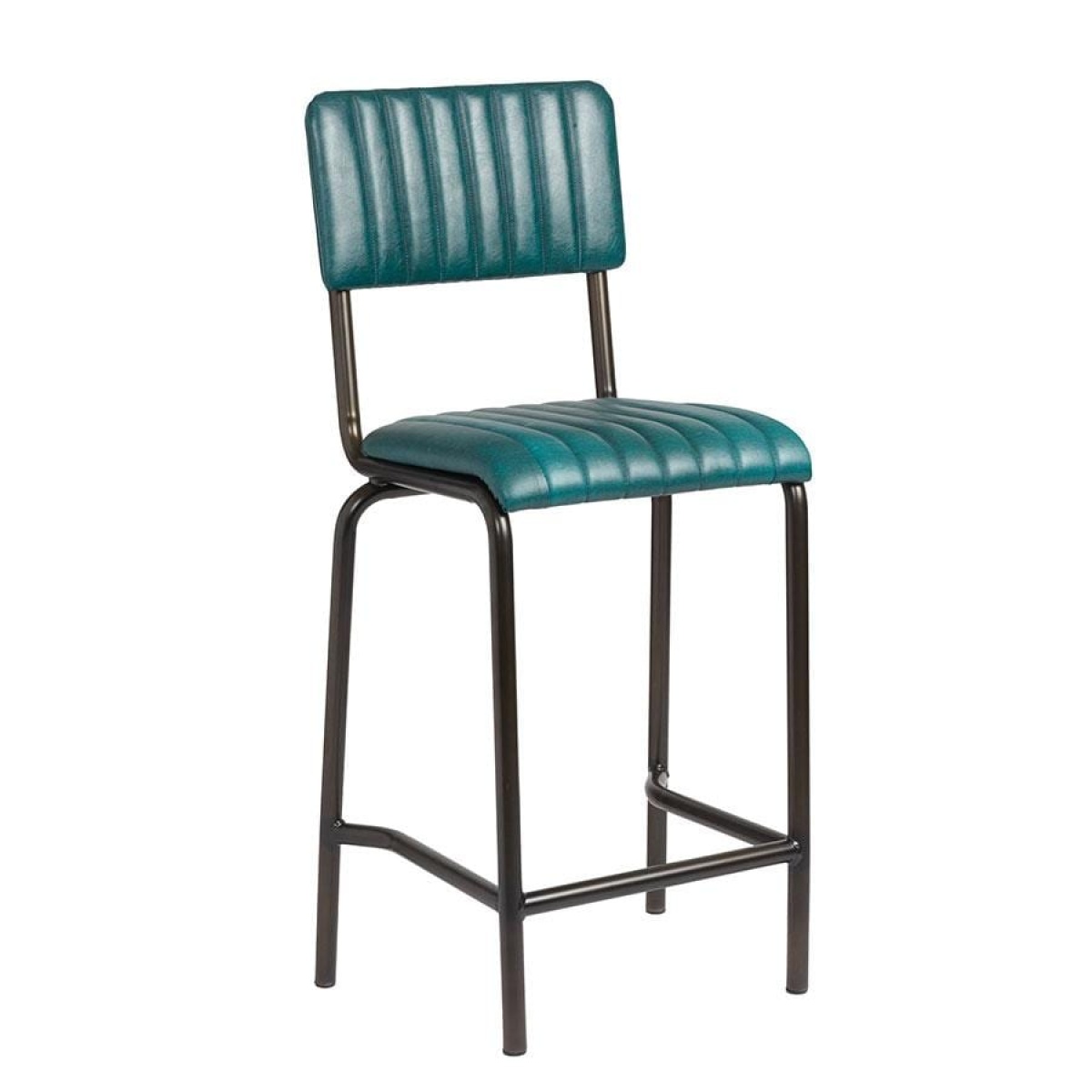 Creme Mid Bar Stool - Ribbed - Lascari Teal