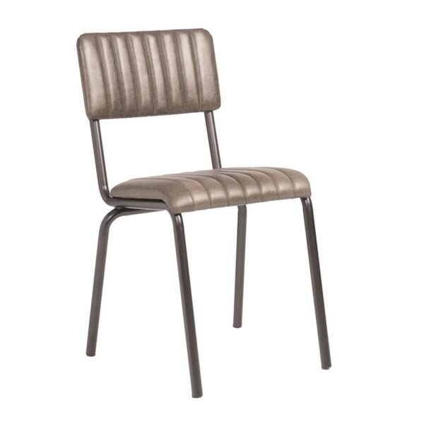 Creme Side Chair - Ribbed - Lascari - Silver