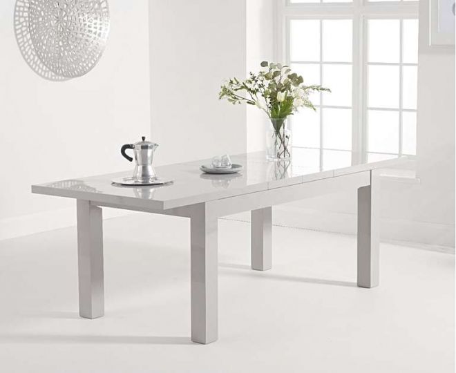 Dave Light Grey Gloss 160-220cm Extending Table