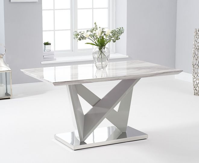 Dawson 150cm High Gloss Light Grey Dining Table