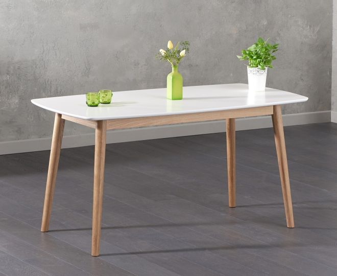 New York 150cm Oak And White Dining Table