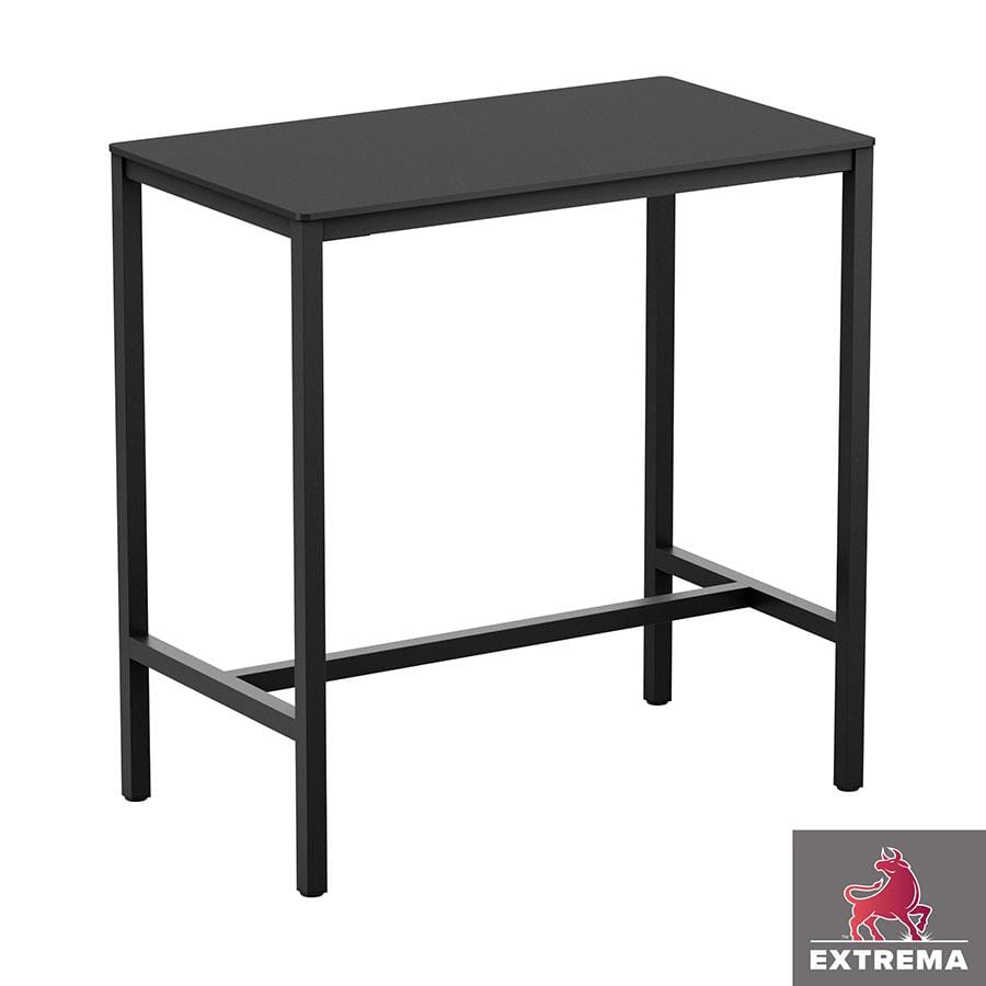 Erman Black 4 Leg Poseur Table - Black - 119x69cm