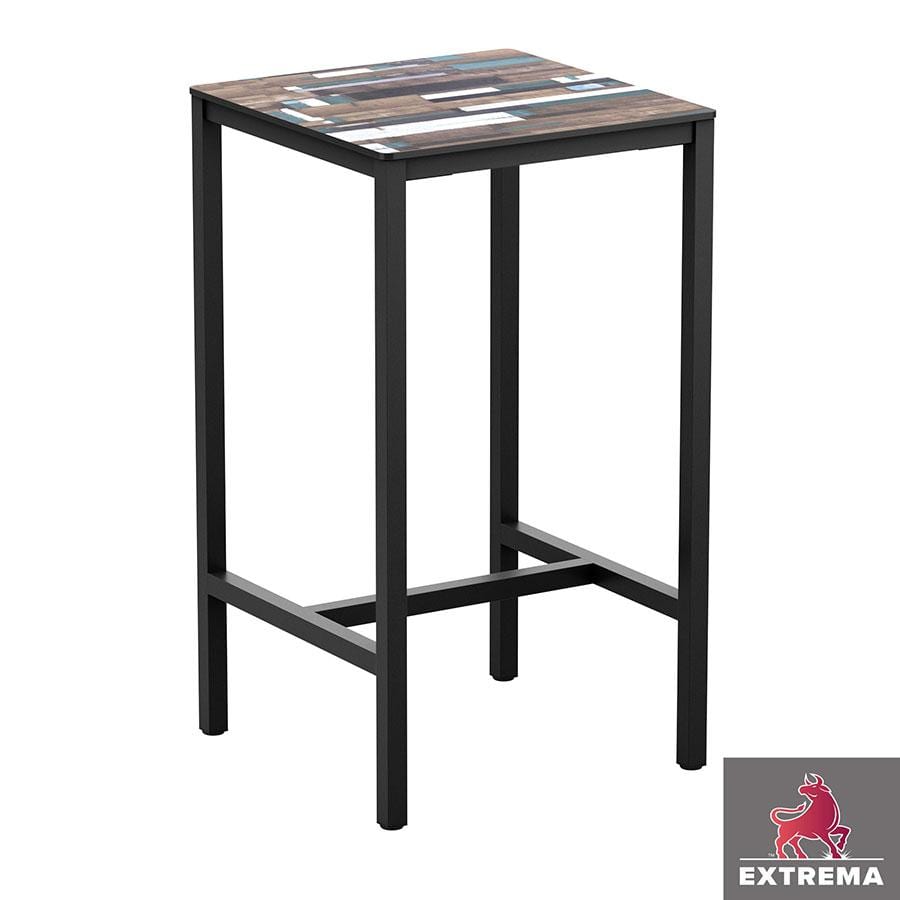 Erman Driftwood 4 Leg Poseur Table - Black - 79x79cm