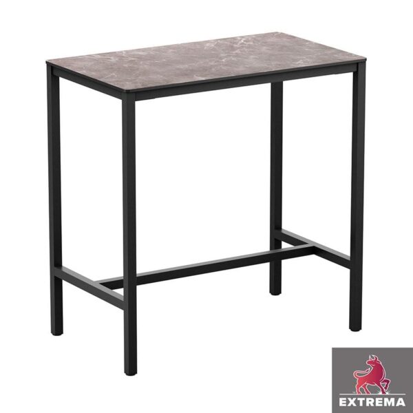 Erman Marble 4 Leg Poseur Table - Black - 119x69cm