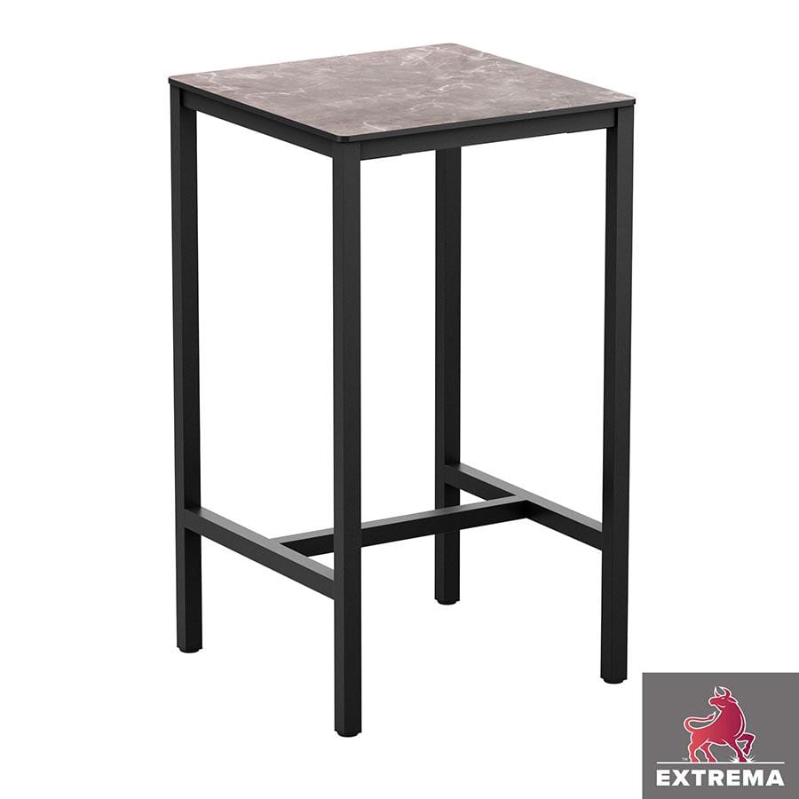Erman Marble 4 Leg Poseur Table - Black - 79x79cm