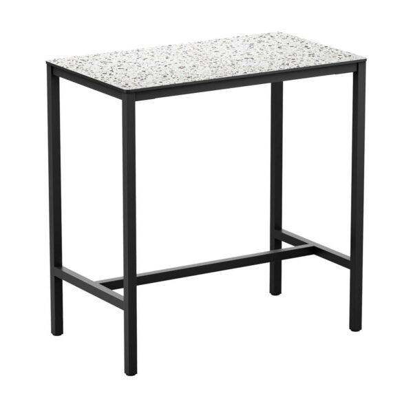 Erman - Mixed Terrazzo - 119x69cm - 4 Leg Poseur Table - Black