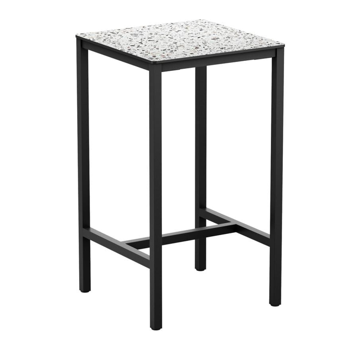 Erman - Mixed Terrazzo - 79x79cm - 4 Leg Poseur Table - Black