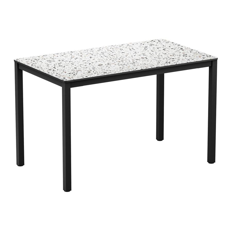 Erman - Mixed Terrazzo - 119x69cm - 4 Leg Table - Black
