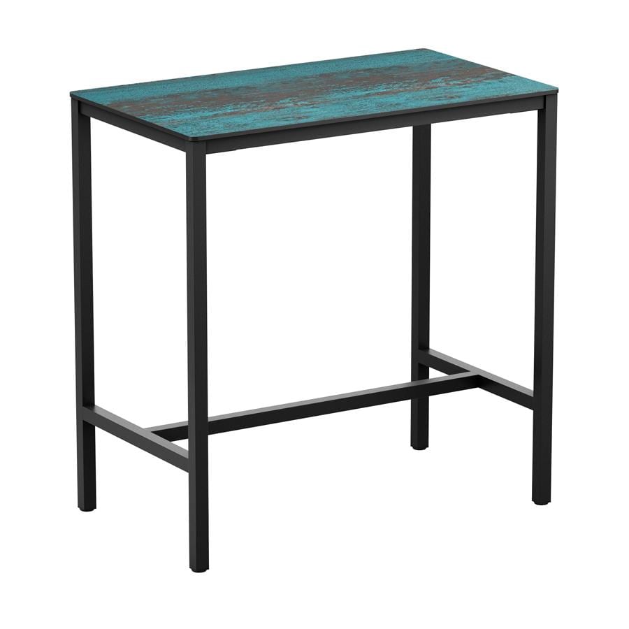 Erman - Teal - 119x69cm - 4 Leg Poseur Table - Black