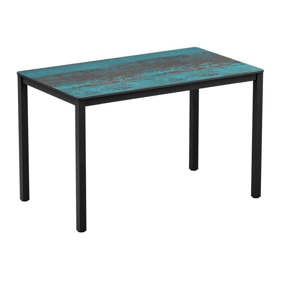 Erman - Teal - 119x69cm - 4 Leg Table - Black