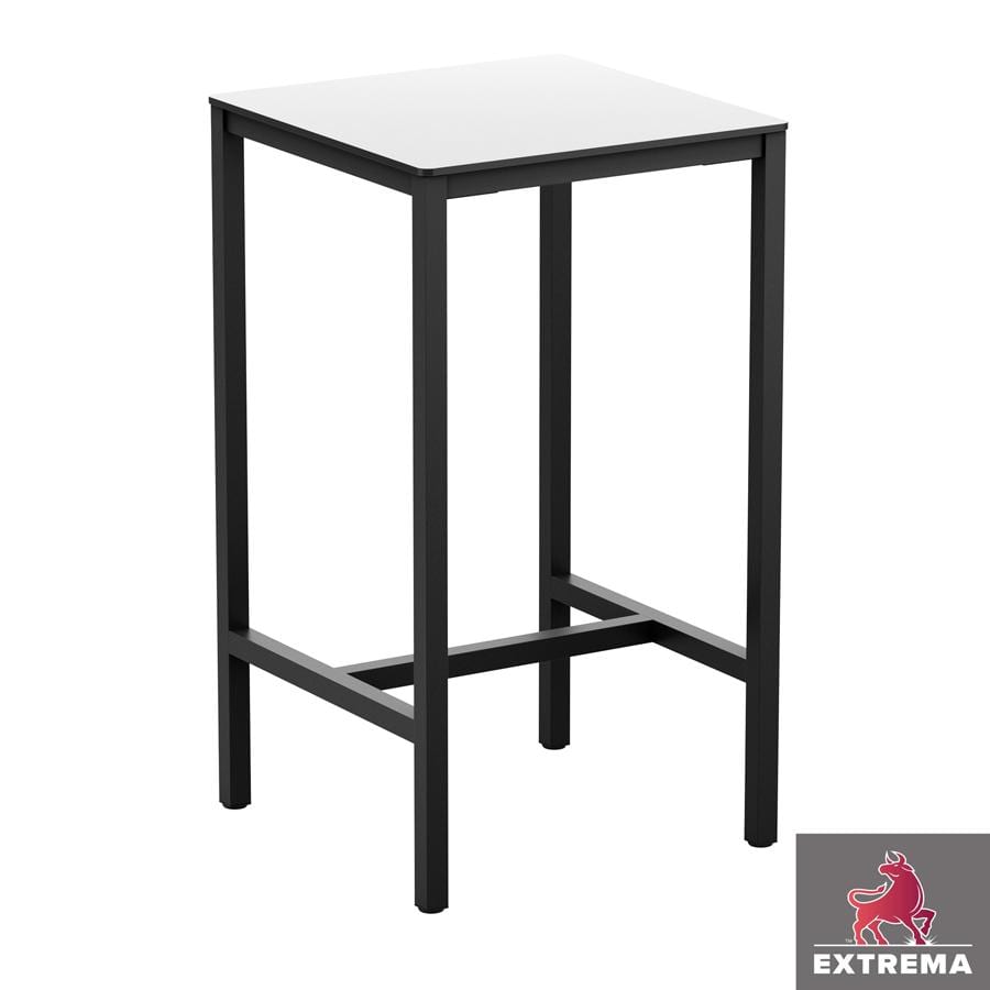 Erman White 4 Leg Poseur Table - Black - 69x69cm