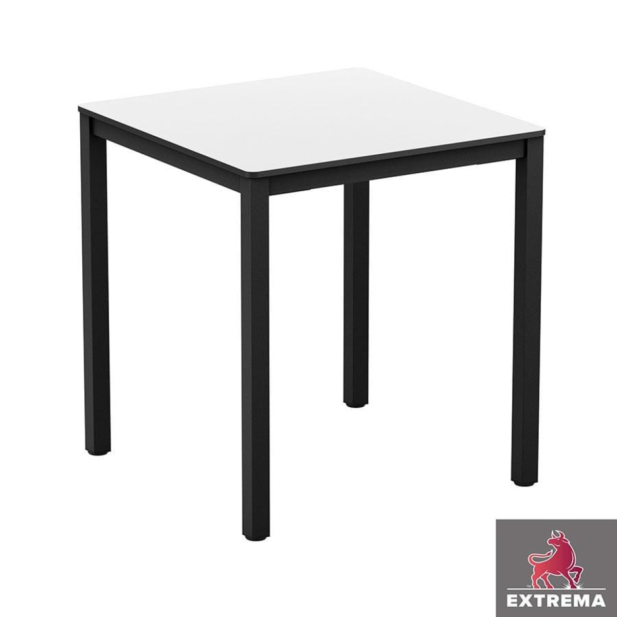 Erman White 4 Leg Table - Black - 69x69cm