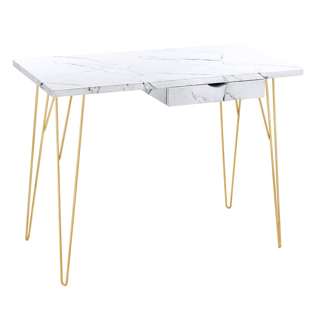 Dunnosion Desk White Marble