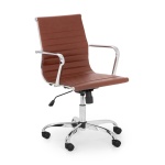 Leo Brown & Chrome Office Chair