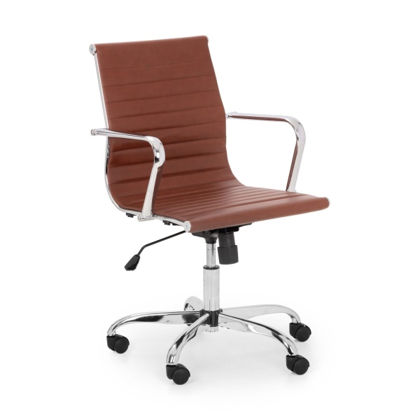 Leo Brown & Chrome Office Chair