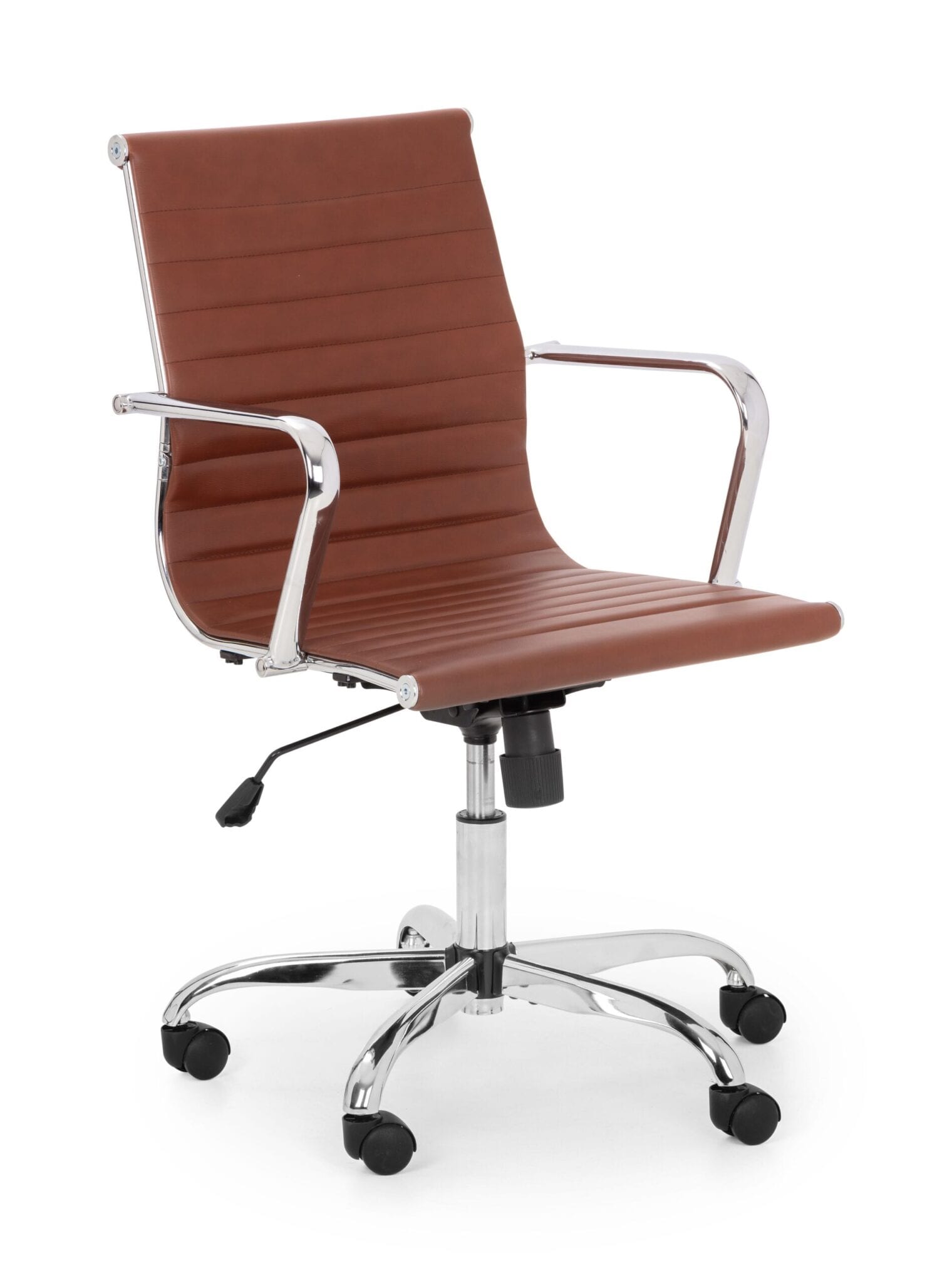 Leo Brown & Chrome Office Chair