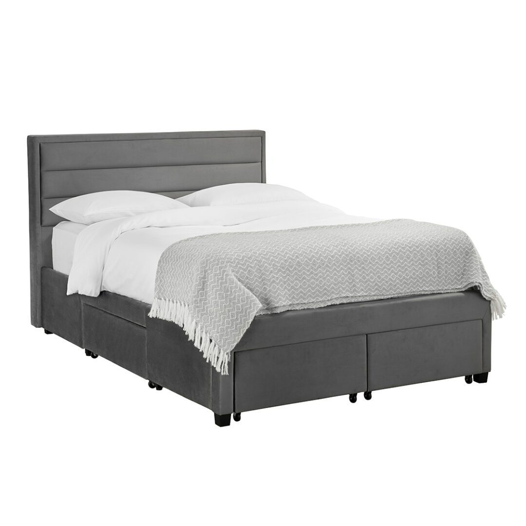 Feliche 5.0 Kingsize Bed Grey Velvet