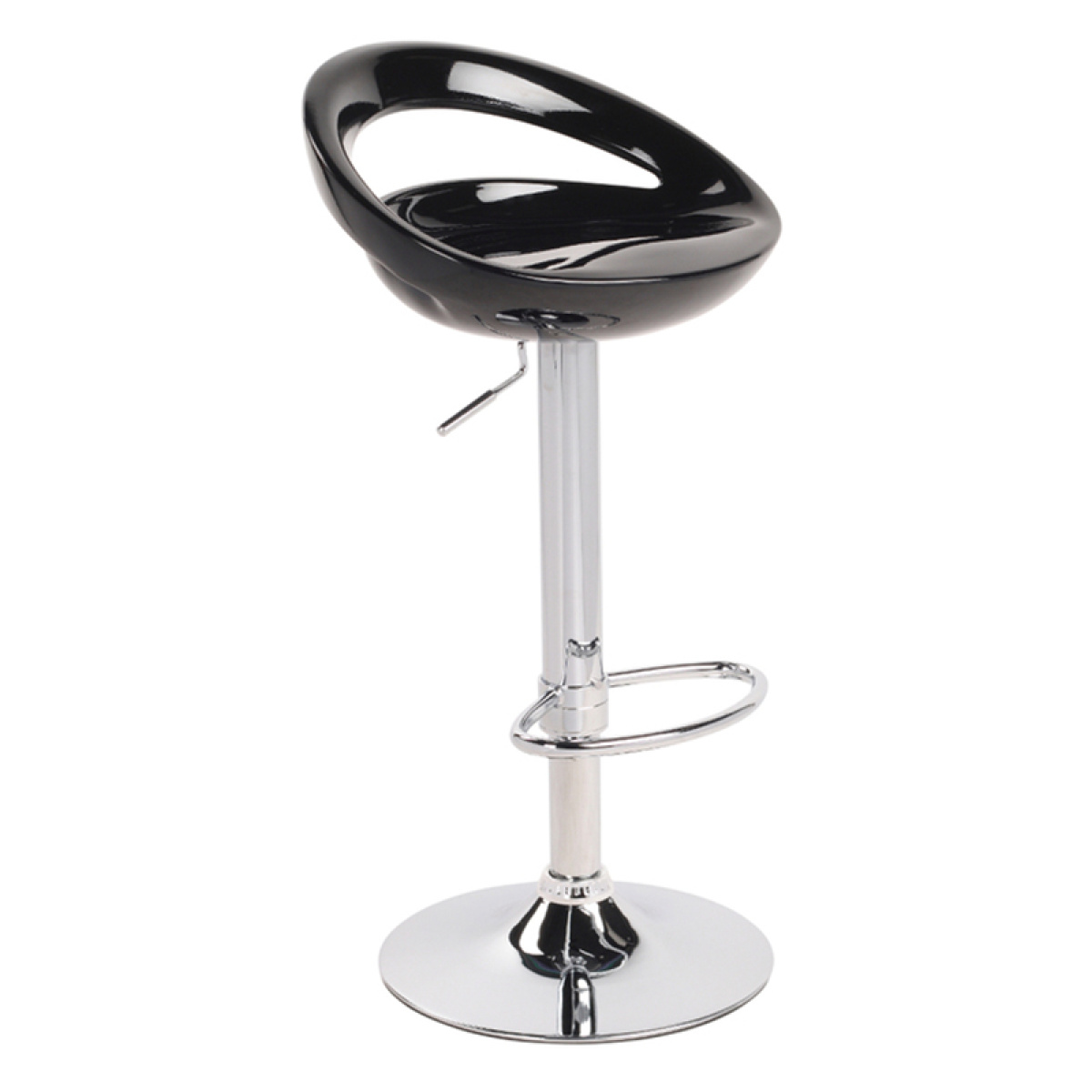 Half Moon Adjustable Breakfast Bar Stool - Black