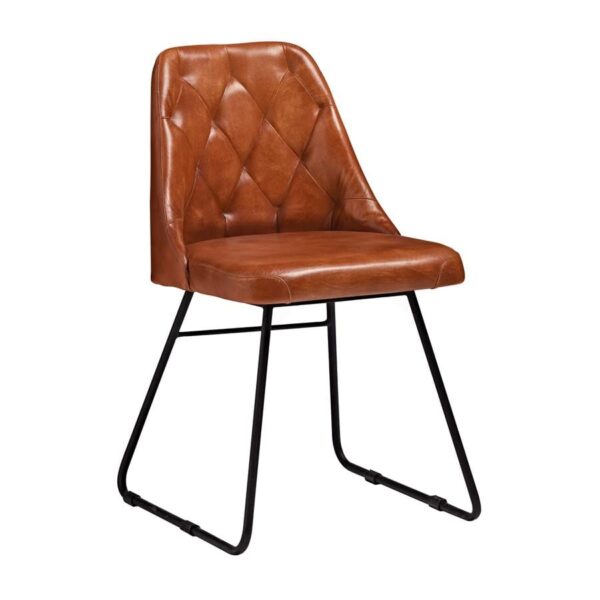 Farland Side Chair - Side Chair in Bruciato Leather.