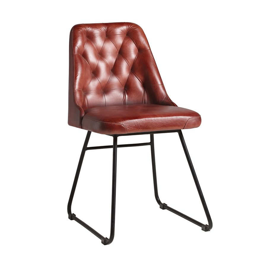Farland Side Chair - Leather Vintage Red