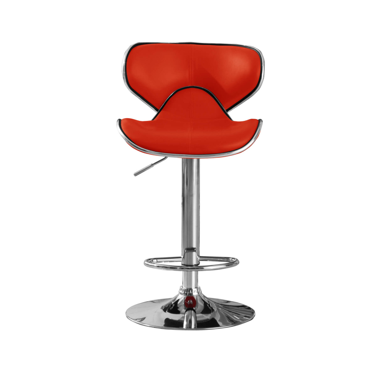 Polsode Bar Stool PU Chrome & Red (2s)