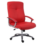 Ler Leather Faced Office Chair Red