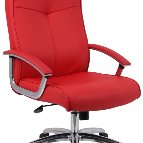 Ler Leather Faced Office Chair Red
