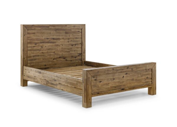 Compton Bed 150Cm Solid Acacia Oak Finish