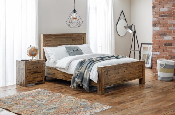 Compton 180Cm Bed Solid Acacia Oak Finish