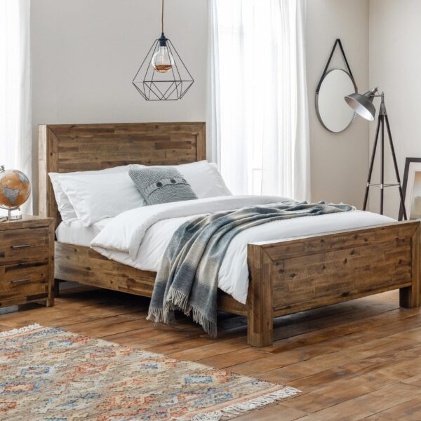 Compton 180Cm Bed Solid Acacia Oak Finish