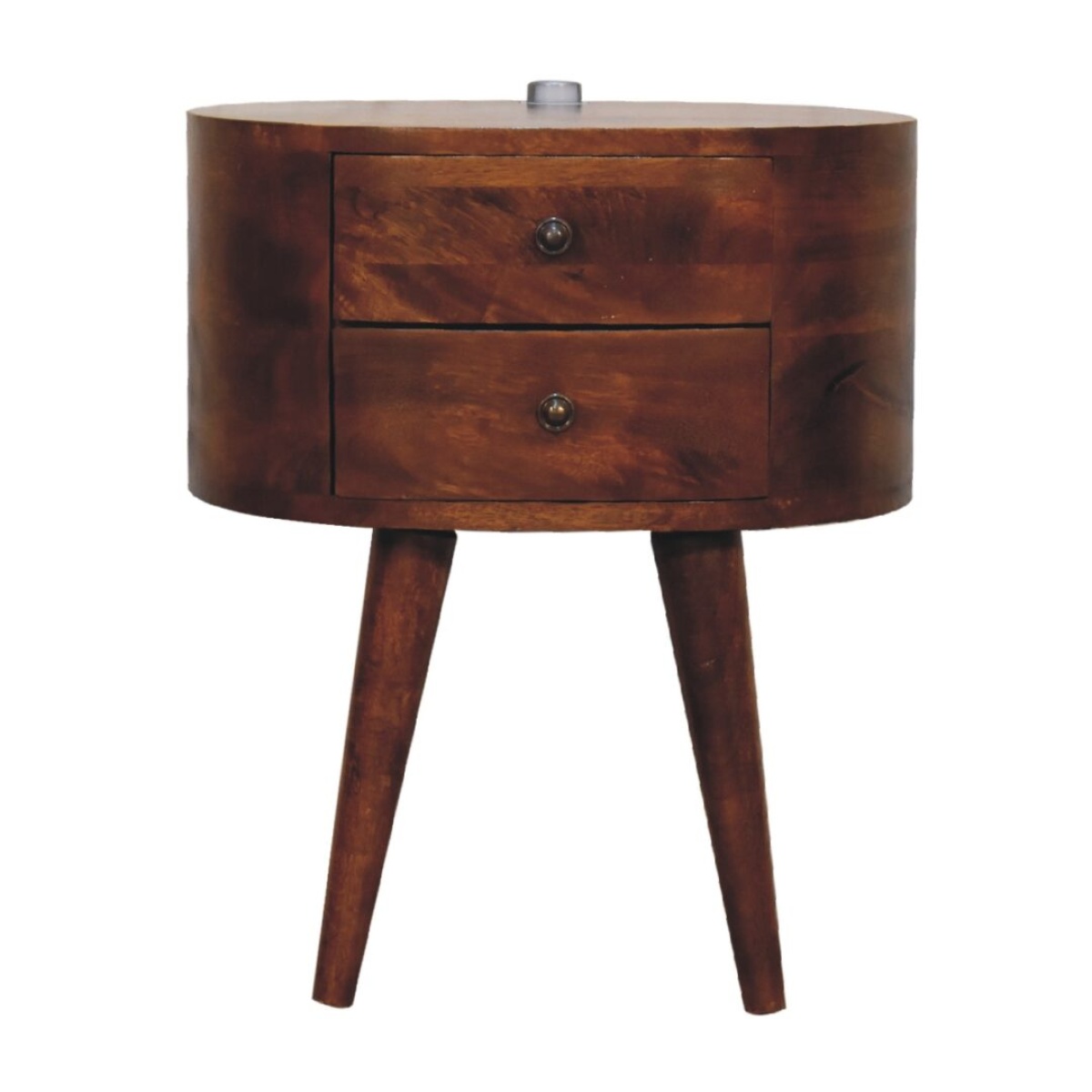 Chestnut Rounded Bedside Table with Reading Light