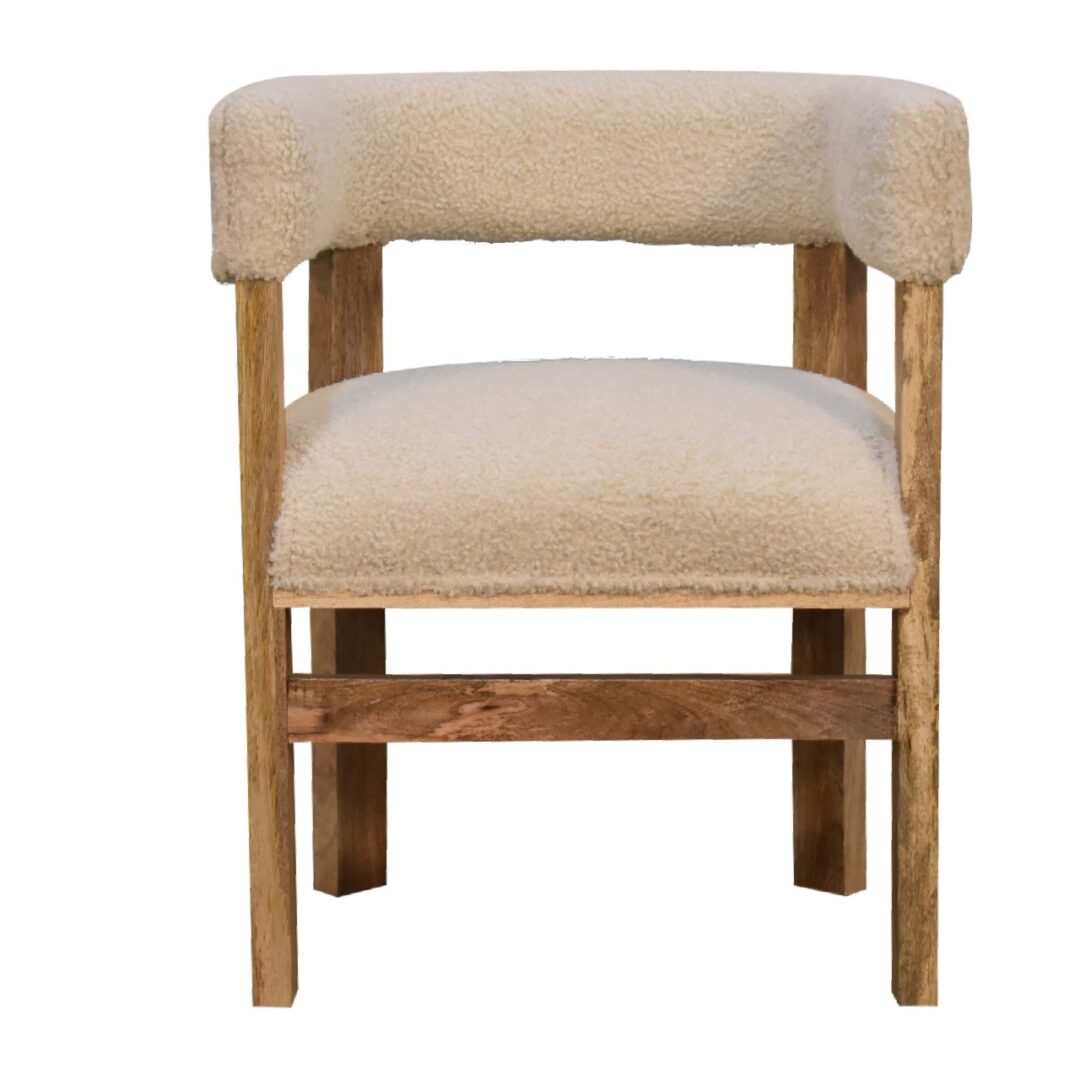 Boucia Cream Solid Wood Chair
