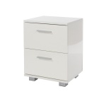 Lanny 2 Drawer Bedside Cabinet - White