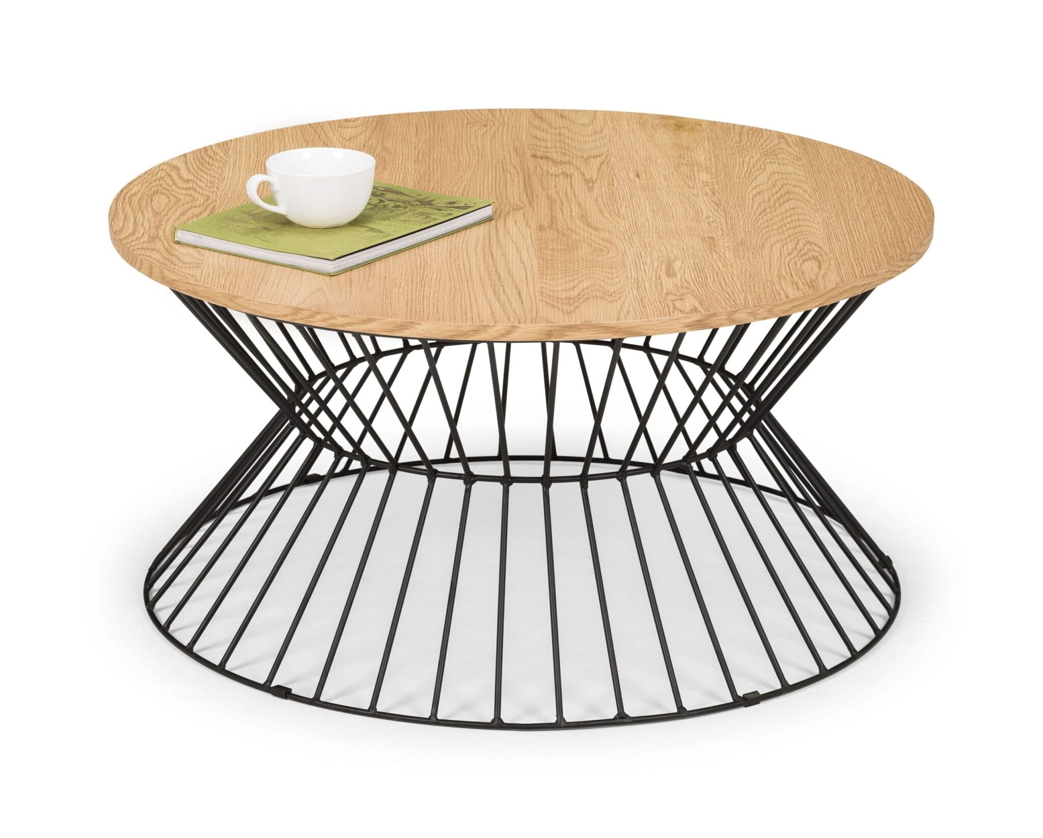 Manhattan Round Wire Coffee Table - Euro Oak
