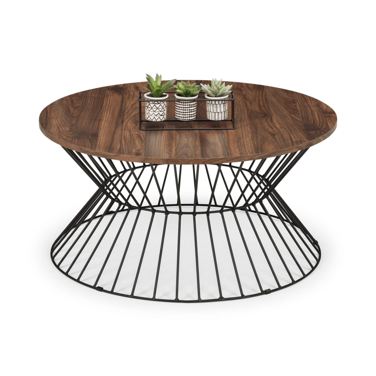 Manhattan Round Wire Coffee Table - Walnut