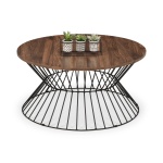 Manhattan Round Wire Coffee Table - Walnut
