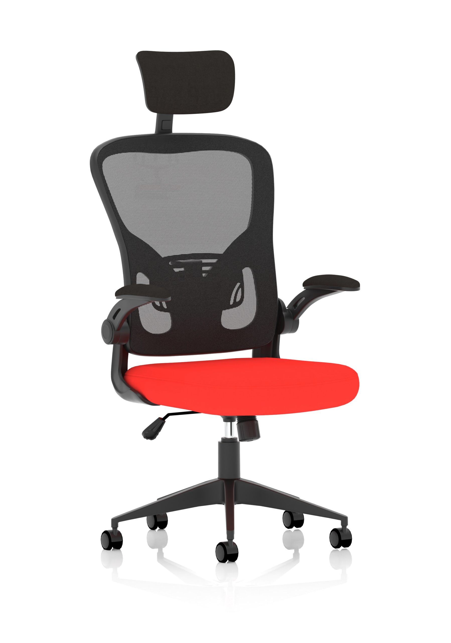 Masino Executive Bespoke Fabric Seat Bergamot Cherry Mesh Chair With Folding Arms