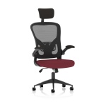 Masino Executive Bespoke Fabric Seat Ginseng Chilli Mesh Chair With Folding Arms