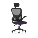 Masino Executive Bespoke Fabric Seat Tansy Purple Mesh Chair With Folding Arms