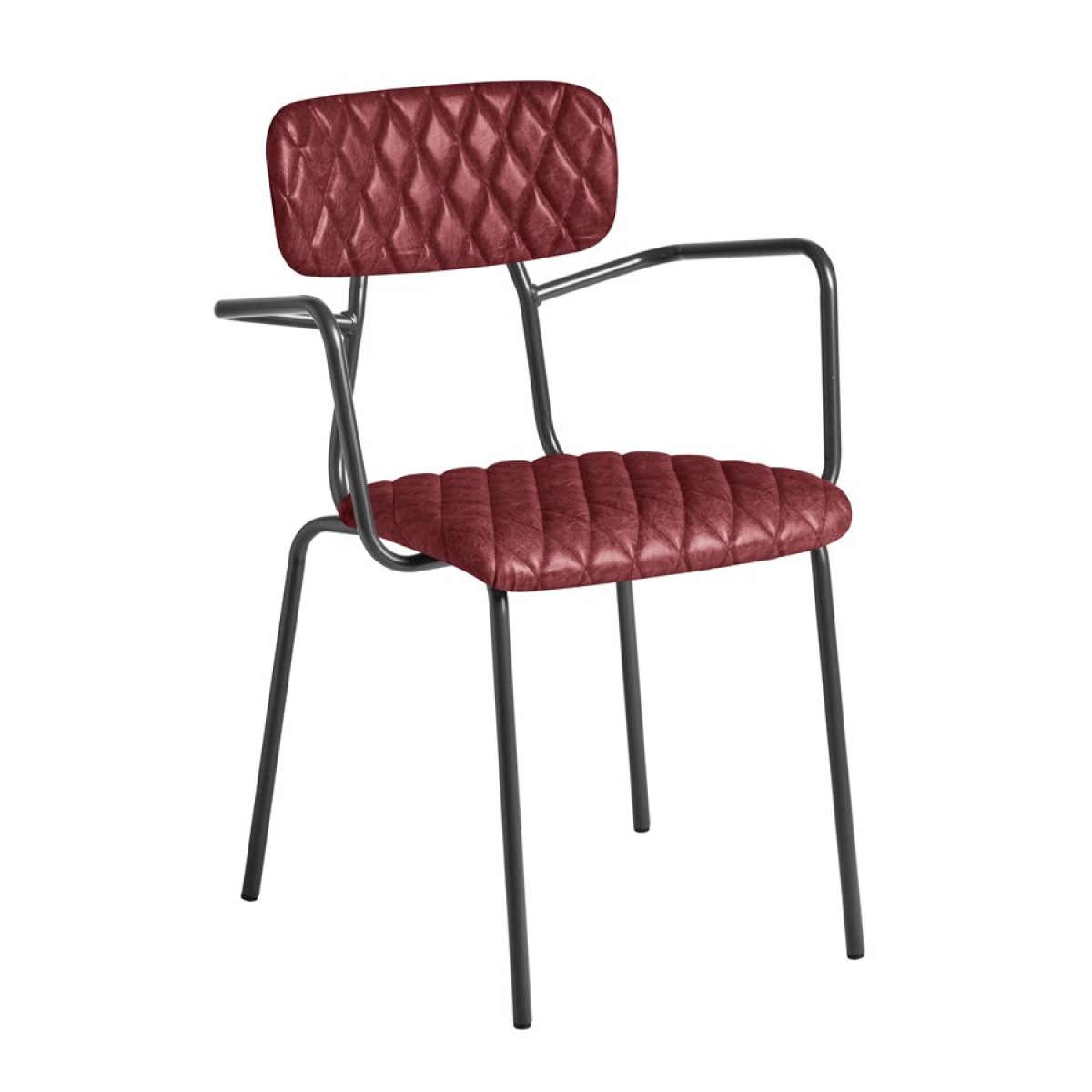 Tara Armchair – Diamond Stitched - Vintage Red.