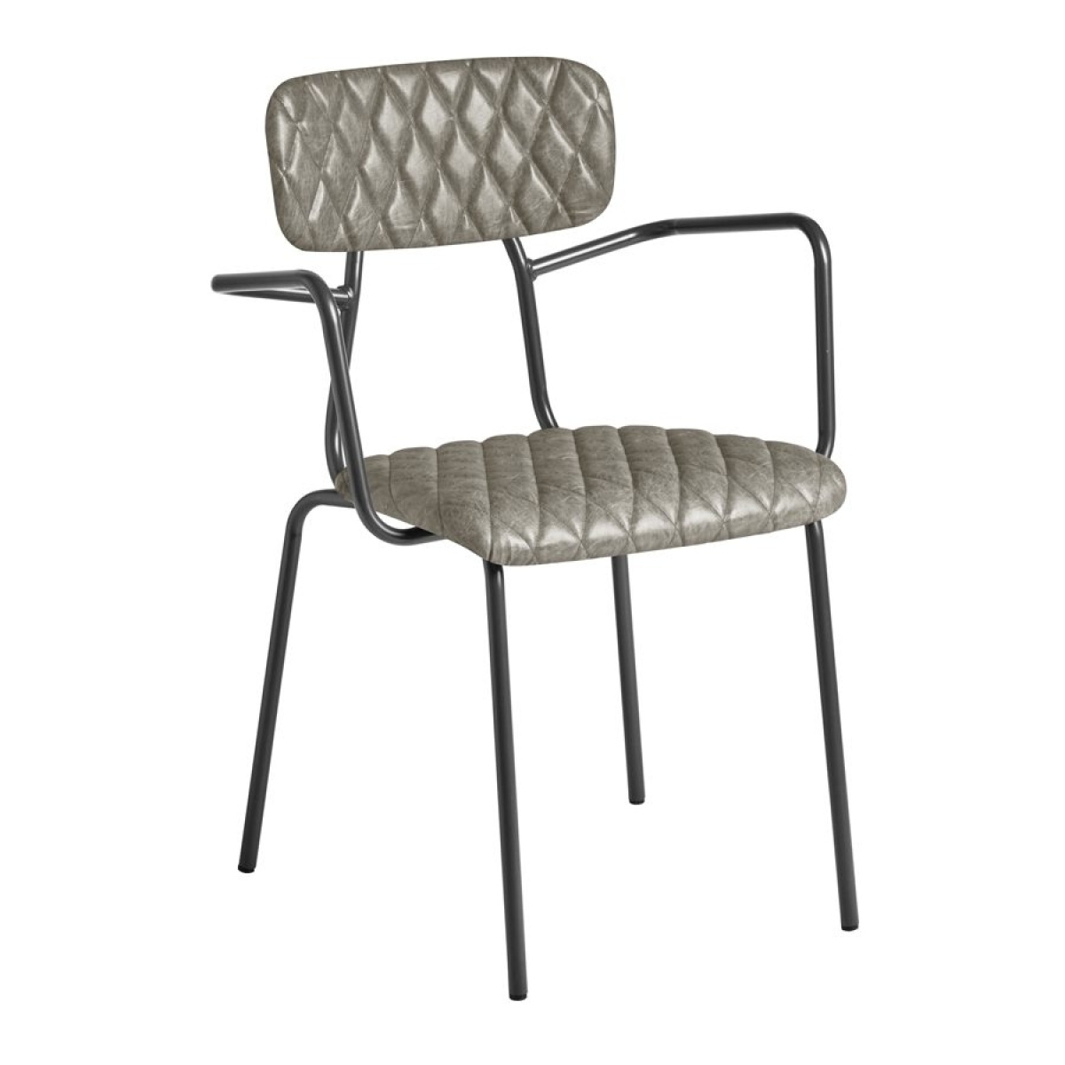 Tara Armchair – Diamond Stitched - Vintage Silver.