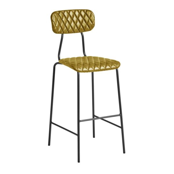 Nara Bar Stool – Diamond Stitched - Vintage Gold.