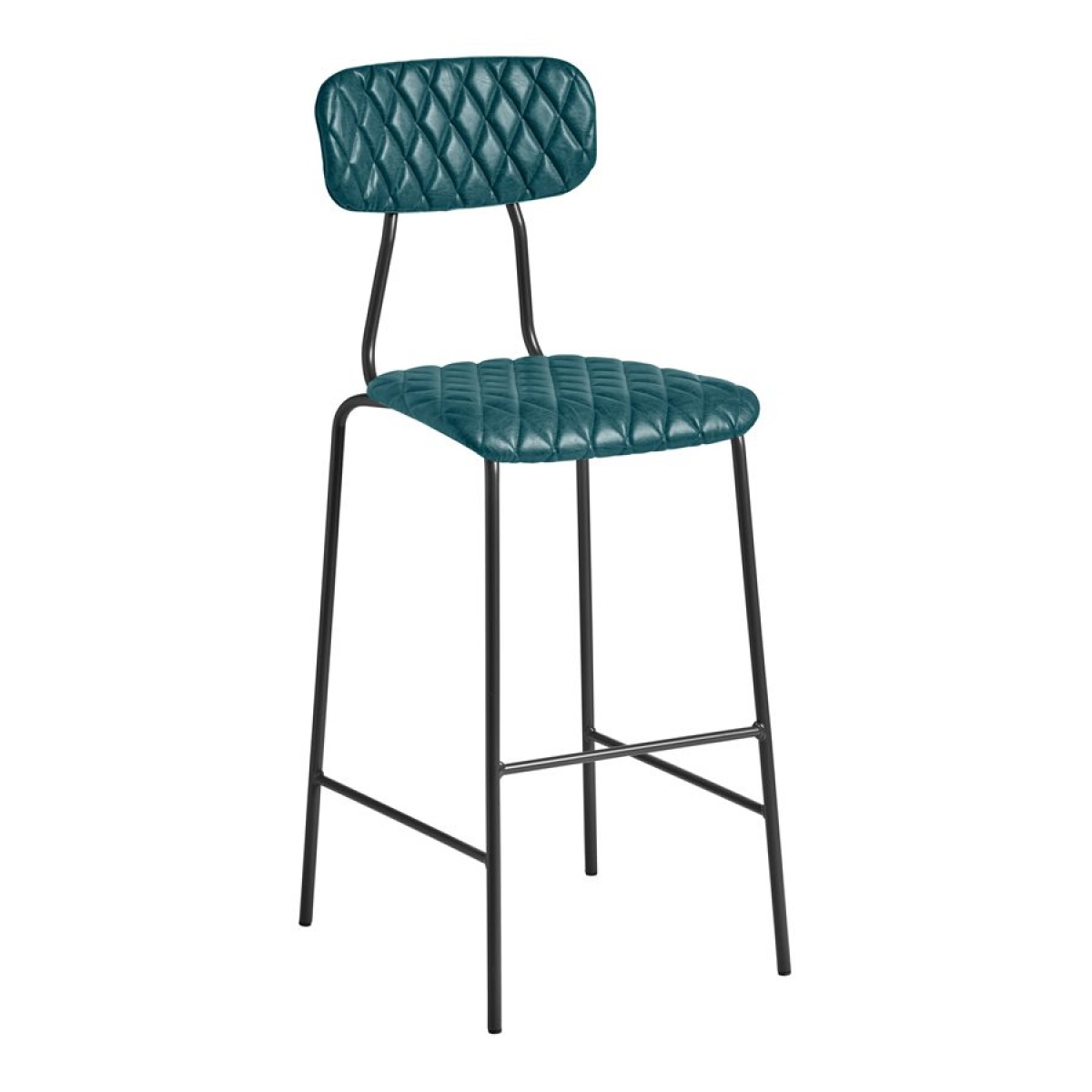 Nara Bar Stool – Diamond Stitched - Vintage Teal.