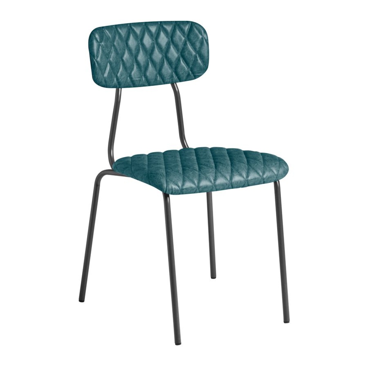 Tara Side Chair – Diamond Stitched - Vintage Teal.