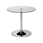 Pontus Chrome & Glass Pedestal Table