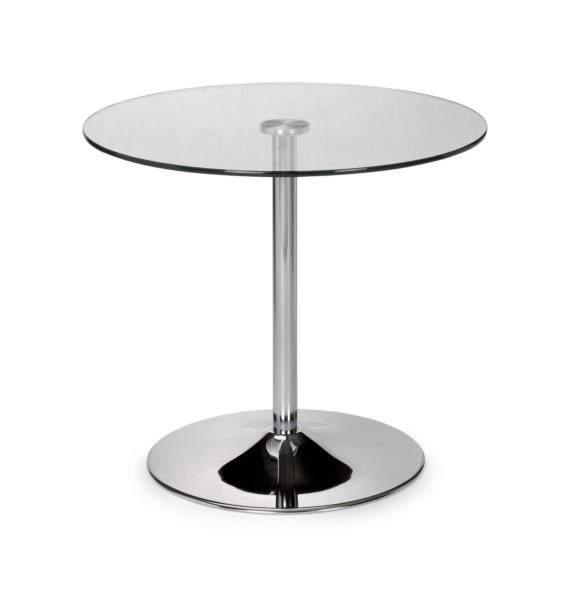 Pontus Chrome & Glass Pedestal Table